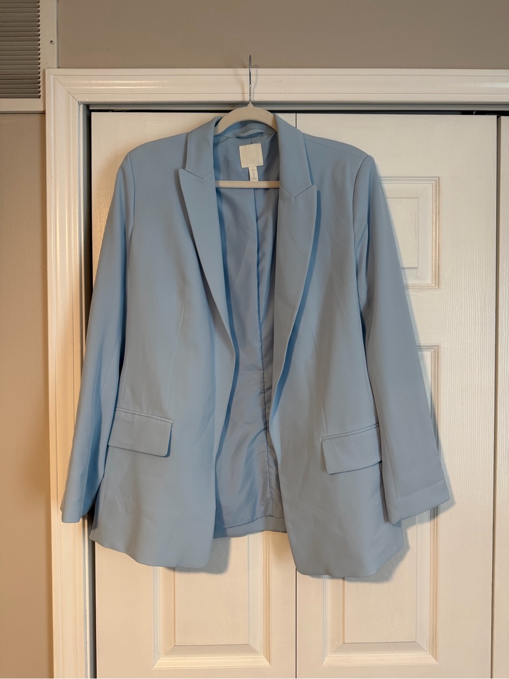 H&M Pastel Blue Women's Blazer Jacket - Open Front